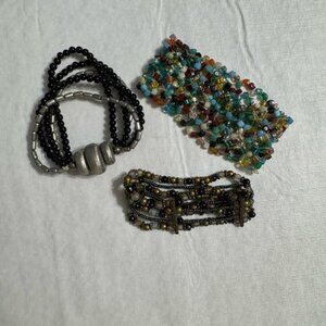 Lot of 3 Stretch Beaded Bracelets